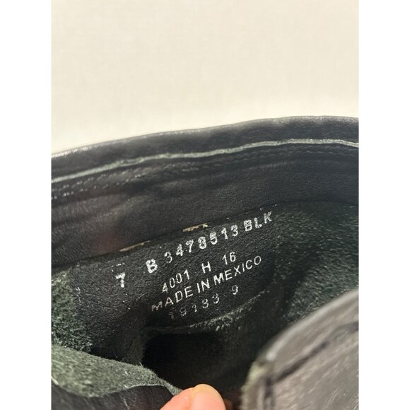 Frye Boots Womens Size 7 Natalie Short Engineer Black Leather Ankle Buckle moto - Picture 7 of 8